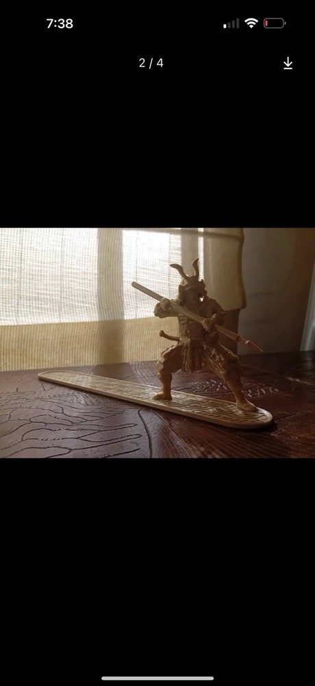 Samurai warrior posing - incense stick holder