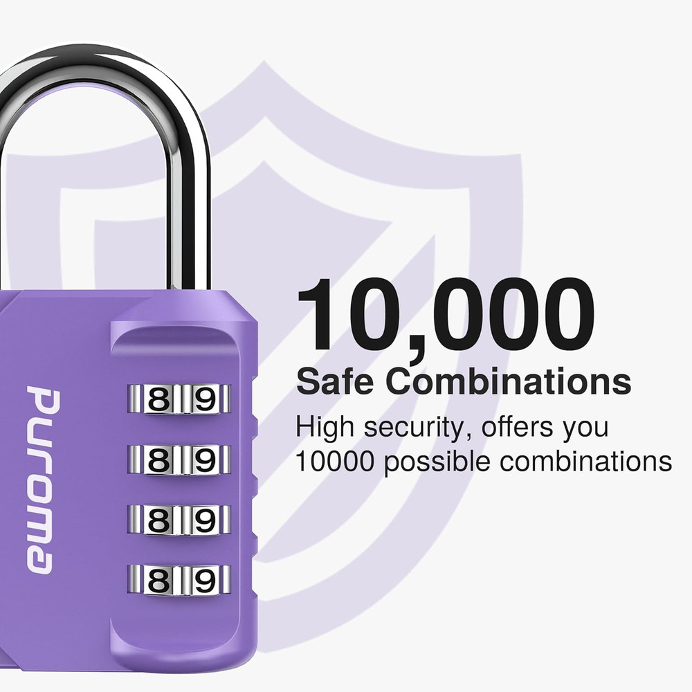 2 Pack Combination Lock for Locker 4 Digit Outdoor Waterproof Padlock for Sch...