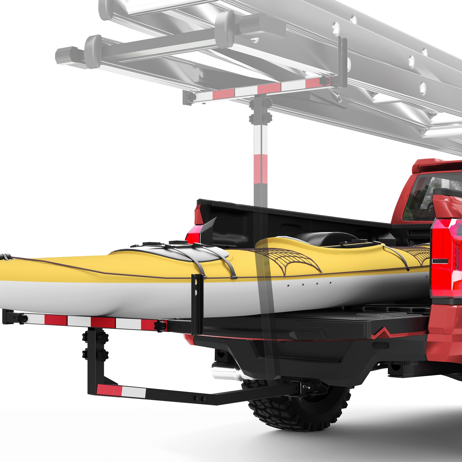 800lbs Load Extender Truck Hitch Support Haul Ladder Lumber Rack Roof Tailgate