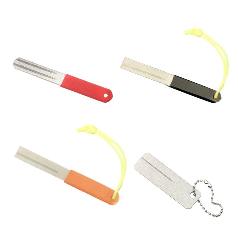 Fishing Hook Sharpener, Diamond File with Keychain Pocket Hook Sharpening Stone