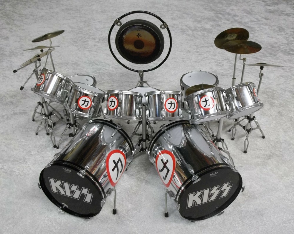 KISS MINIATURE REPLICA CHIKARA MINI CRAZY NIGHTS TOUR DRUM KIT MODEL SET