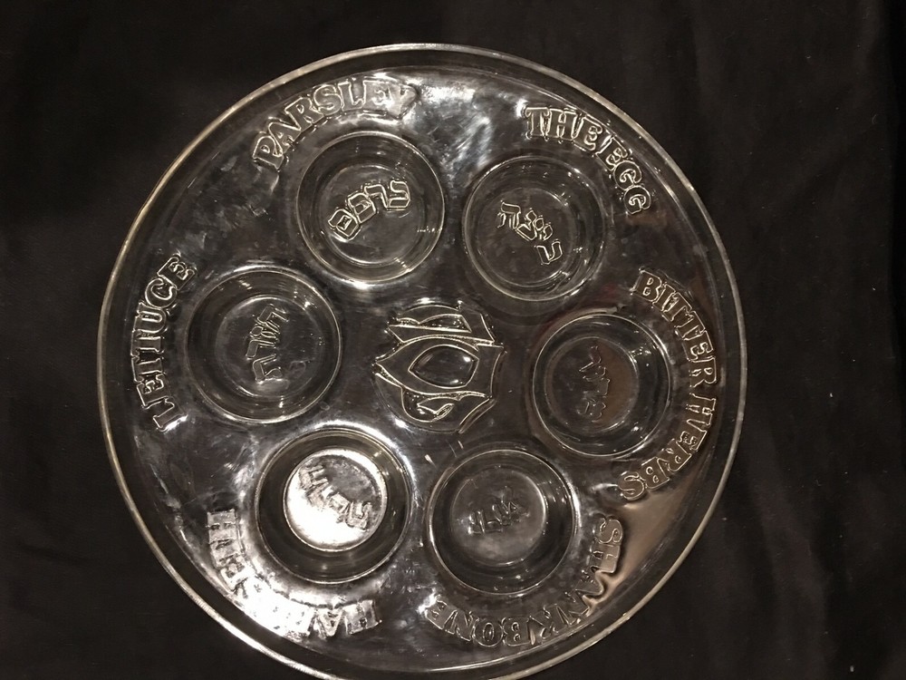 Acrylic Lucite Clear Passover Seder Plate 