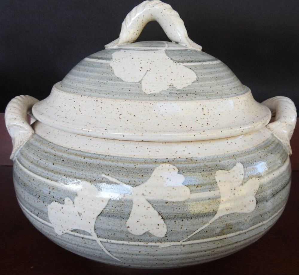 Pottery Covered Casserole Potters Mark