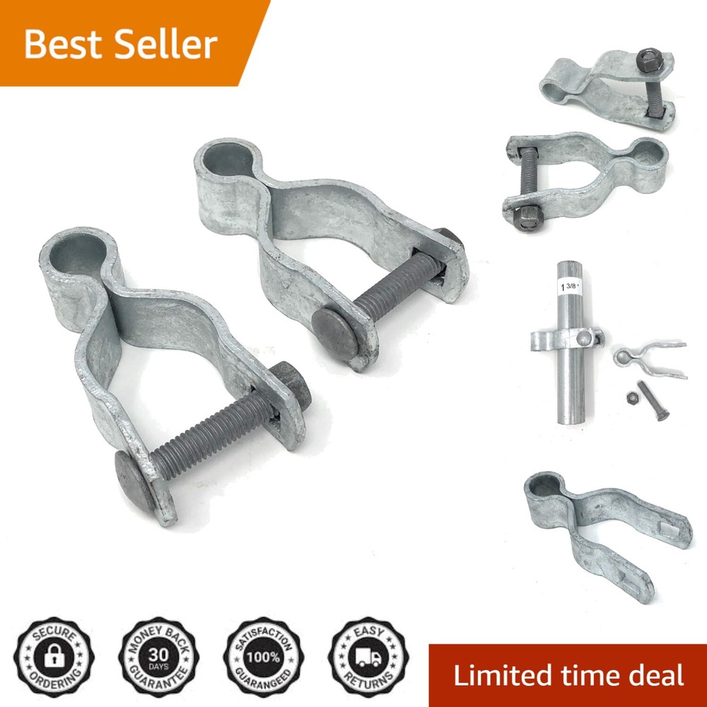 Reliable Chain Link Fence Frame Hinge 1-3/8" - 2 Complete Sets for Easy Install