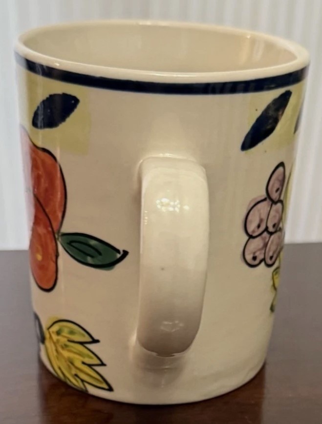 Atico International Unmarked Fruit Pattern 1990’s Coffee Mug