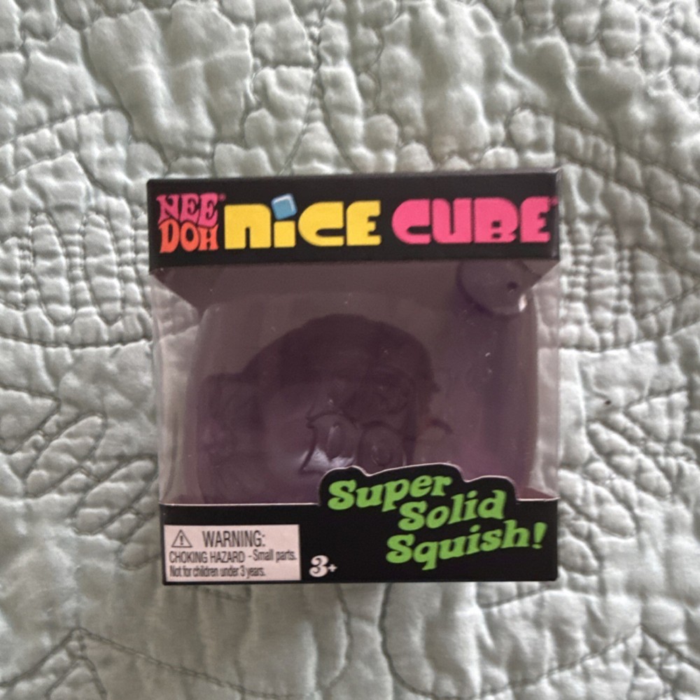 Nee Doh Nice Cube Super Solid Squish Sensory Squeeze Toy Purple
