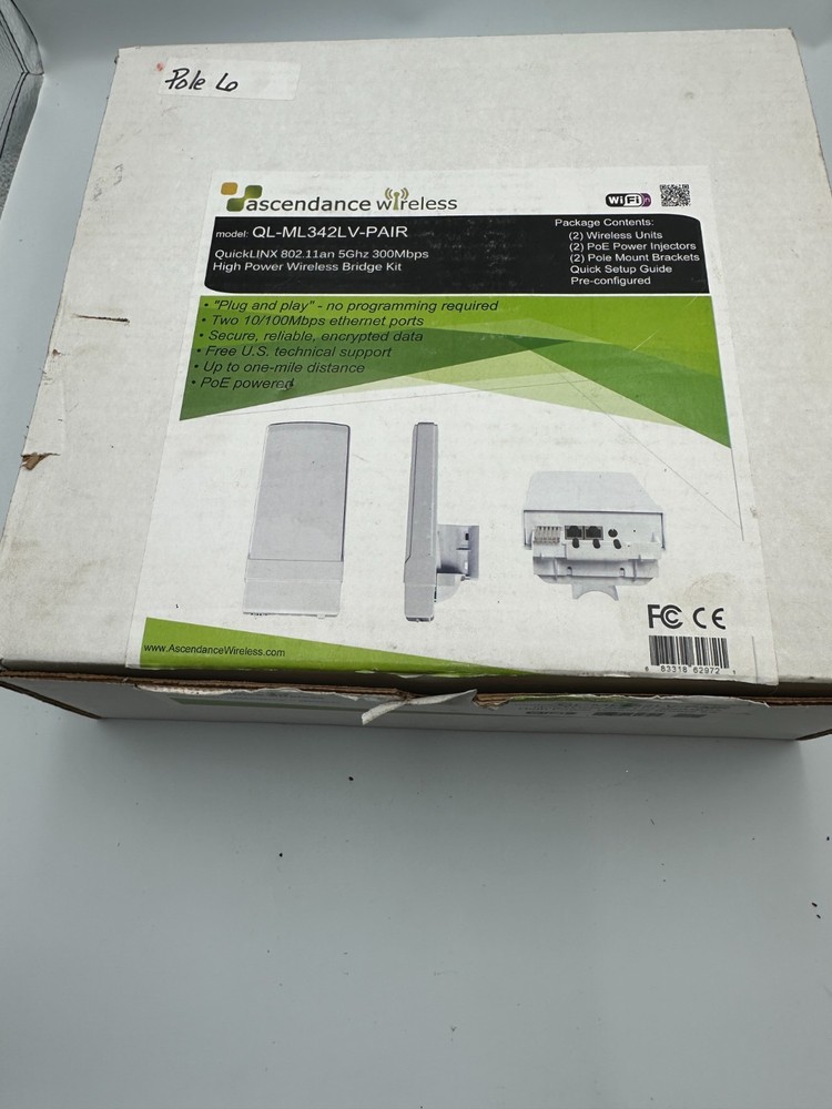 Asendance Wireless QL-ML342LV-Pair Wireless Bridge Kit Includes 2 units