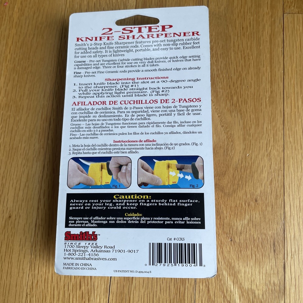 Smith's Sharpeners AC87 Two Step Tool Sharpening Pocket Knife Sharpener