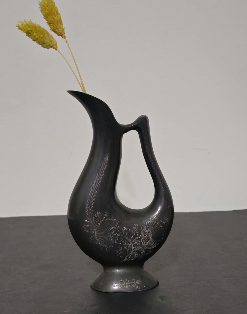 Bidri Jug Black With Silver Inlay. Beautiful.