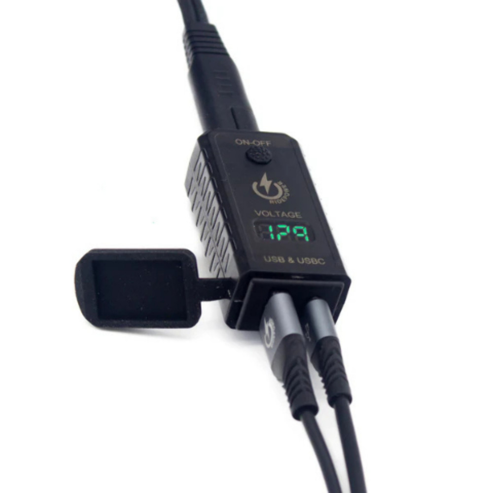 Dual USB Adaptor with SAE Connector & Voltage Indicator - Reliable Charging