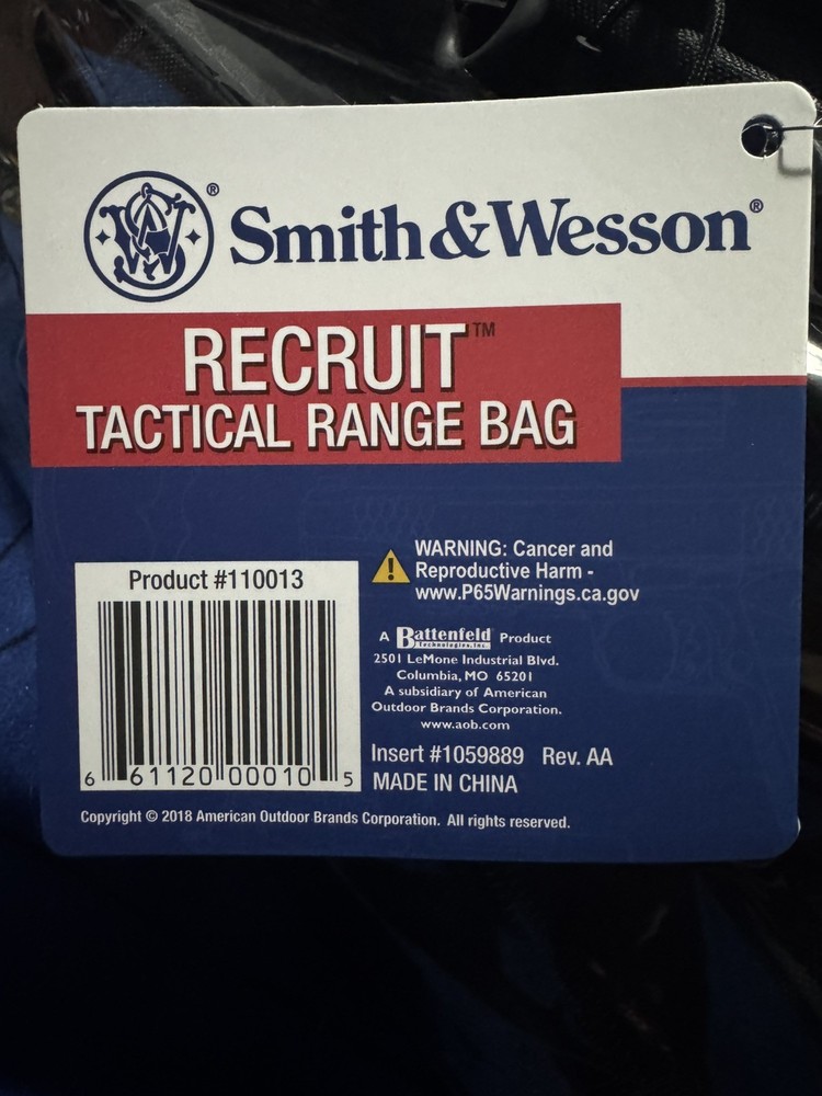Smith & Wesson Recruit Tactical Range Bag with Weather Resistant Material
