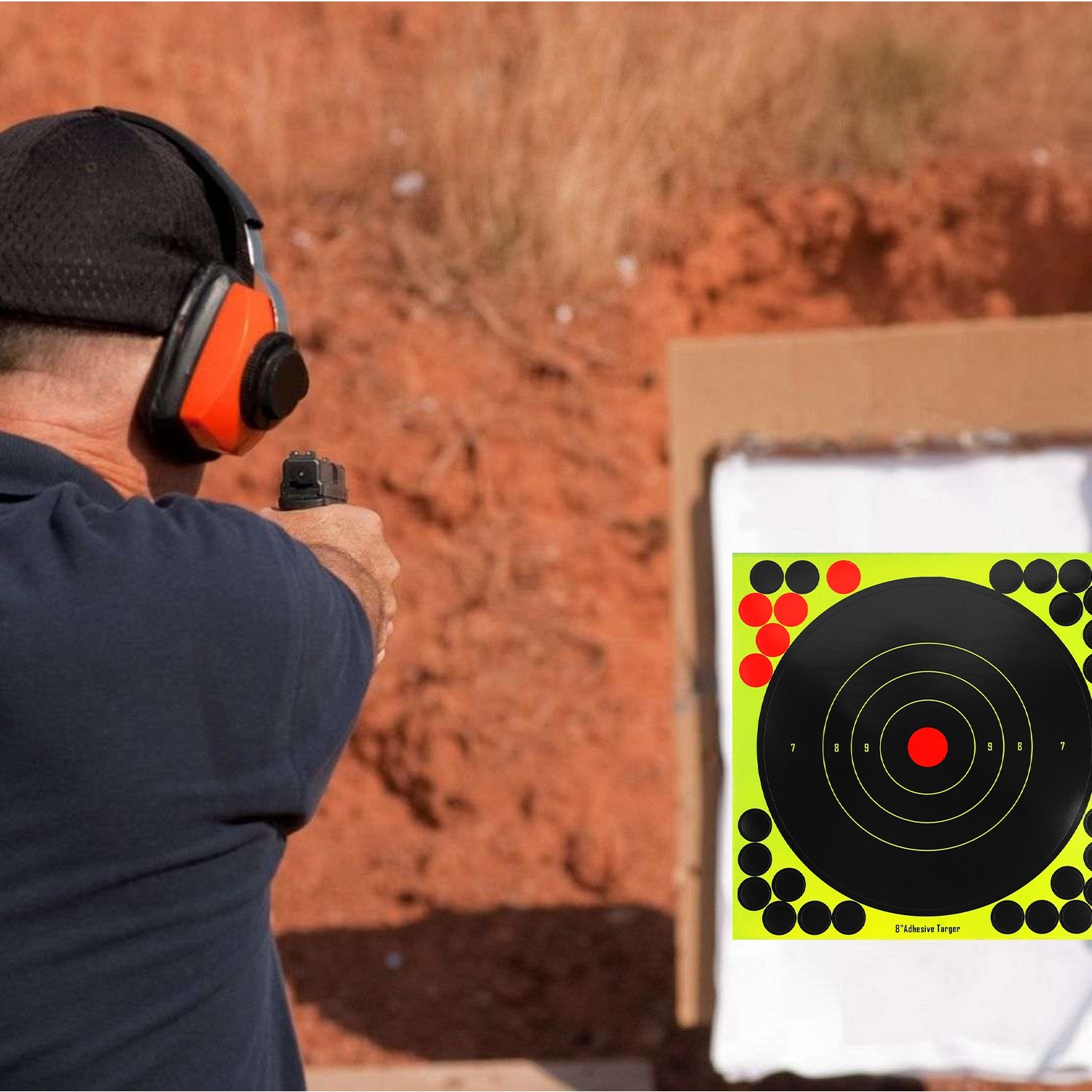 50/100 Pack 8" Shooting Targets - Reactive Splatter Paper for Rifle/Gun Practice