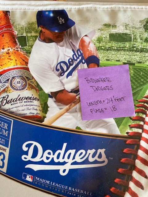 🔥 NEW 24' Budweiser LA Dodgers Double sided Baseball MLB Beer String Banner