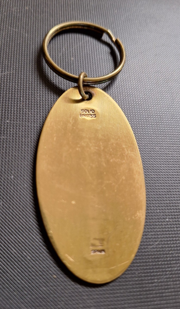 Vintage Solid Brass Chevrolet Keychain