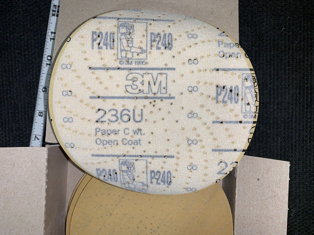 (37 6" discs ) 3M P240 grit Sanding Discs Hookit 236 U 20755