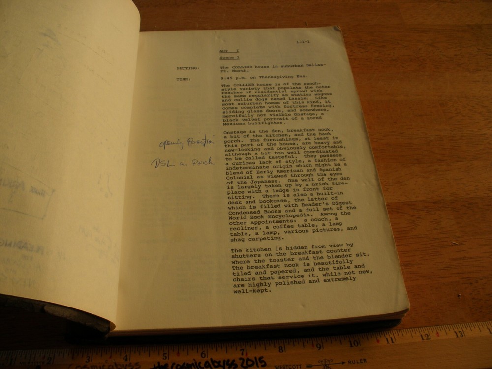 1970s James Duff Home Front ORiginal script with notes drawings