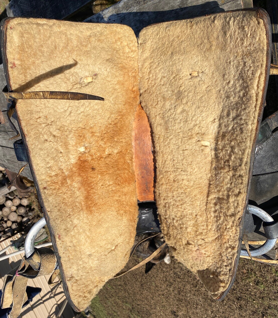 Vintage/Antique 14" Simco Western parade saddle w/silver studs, tapaderos