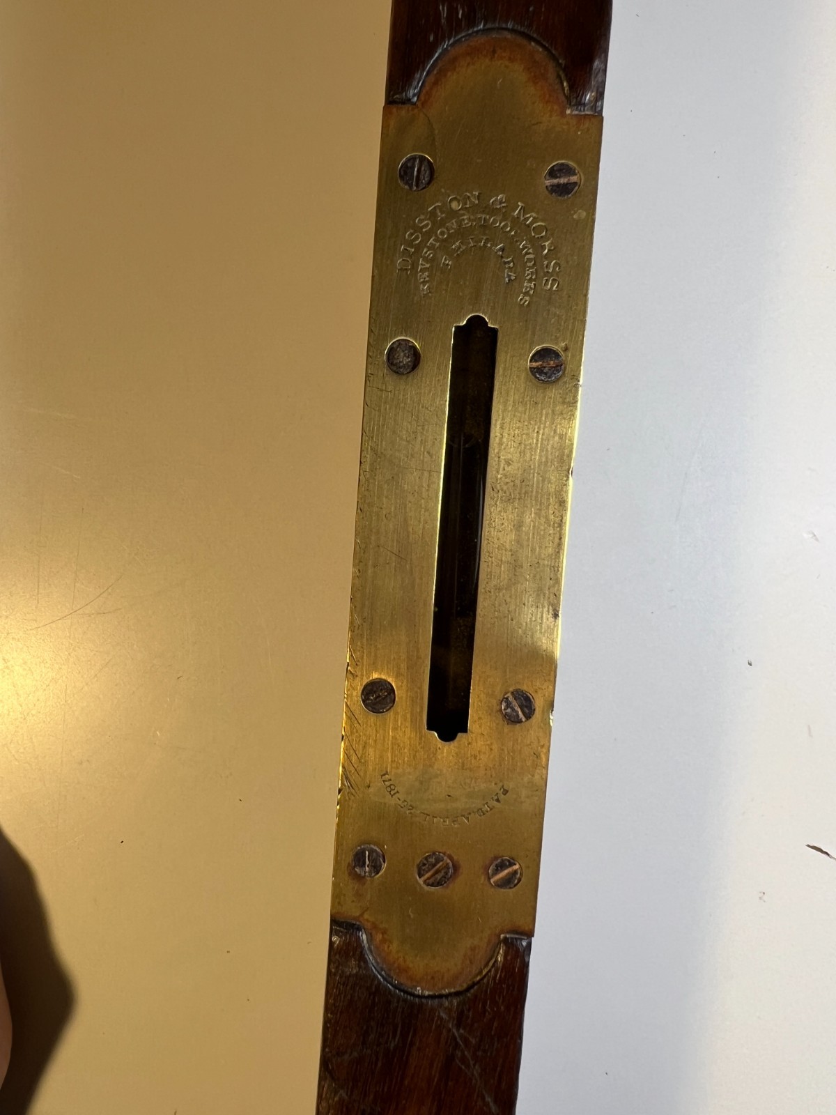Rare Early Disston & Morss Precision Spirit Level Patent April 25, 1871 28" L