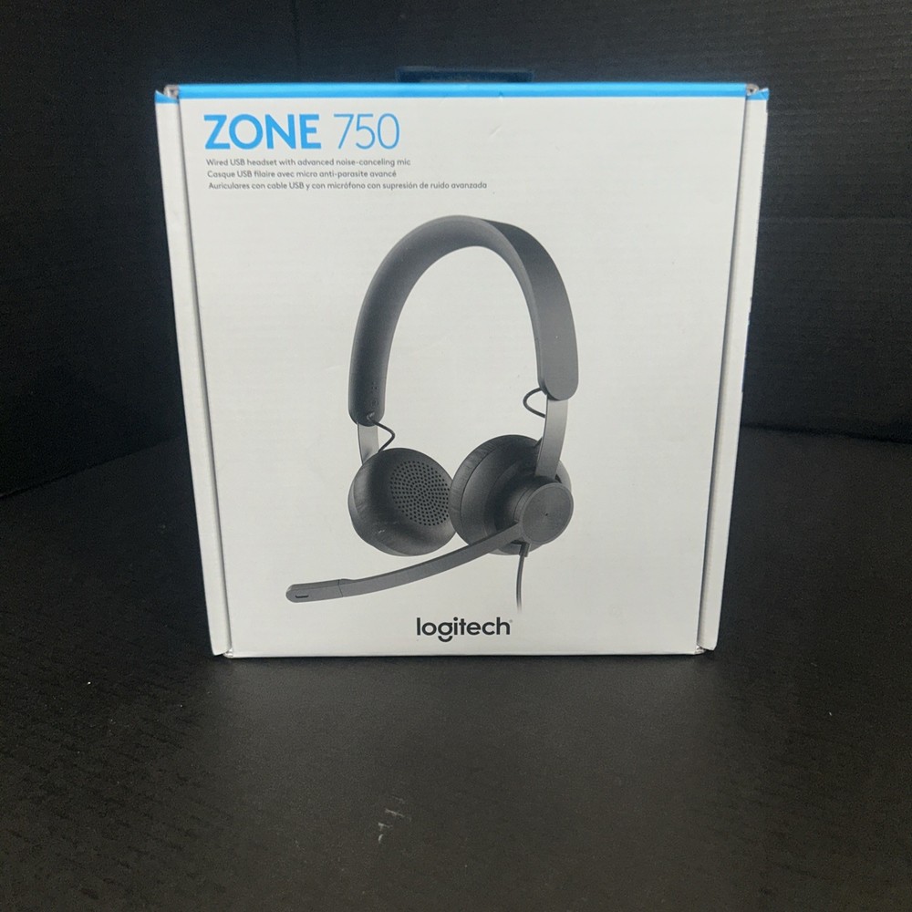 NEW SEALED Logitech Zone 750 Wired Active Noise Canceling On-Ear Headset
