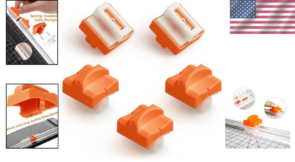 A4 Paper Cutter Replacement Blades 5 Pack Efficient Cutting Spring Loaded Safety