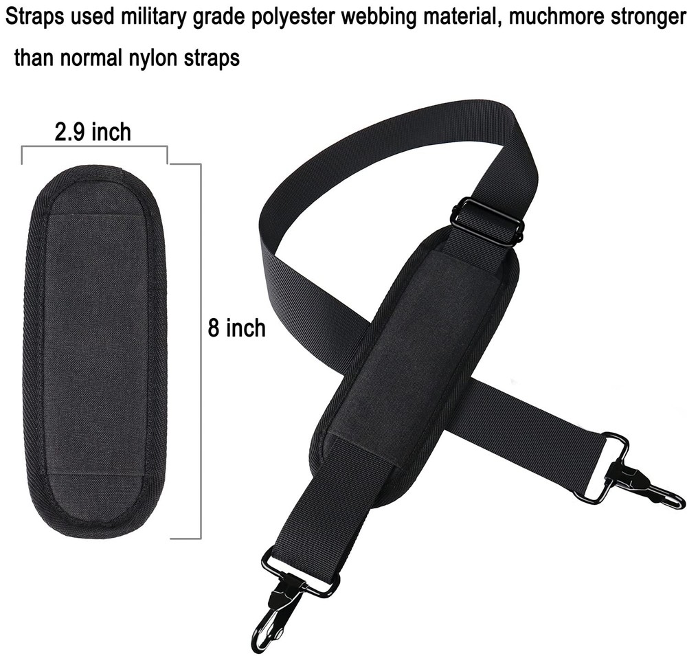 Askuko Shoulder Strap 56 Inch, Universal Adjustable Large, Black