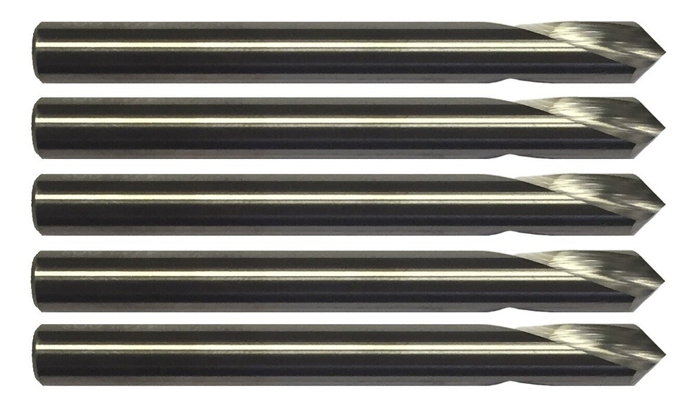 5 Pack 3/16" Solid Carbide Spot Drill – 2 Flute 90 Degree USA Made