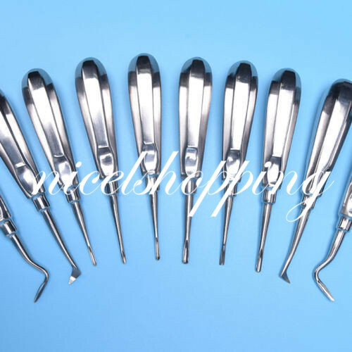 10Pcs/set Dental Stainless Luxation Tooth Extraction Root Elevators Luxating Ele