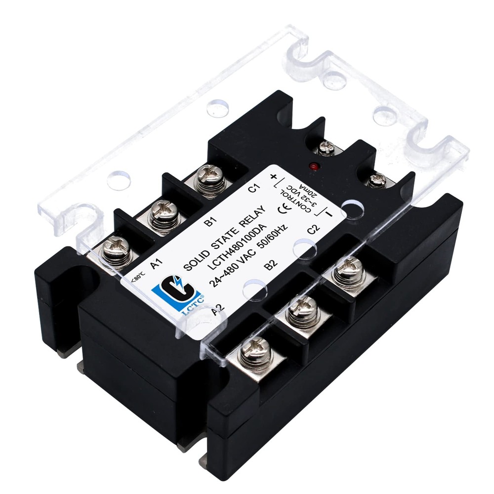 SSR100DA 3 Phase Solid State Relay 100A DC To AC 332VDC 24480VAC Switch