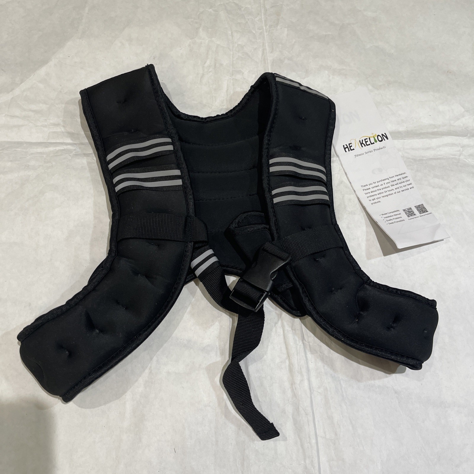 Henkelion 4lb adjustable vest Black w/Reflective Stripes Brand New