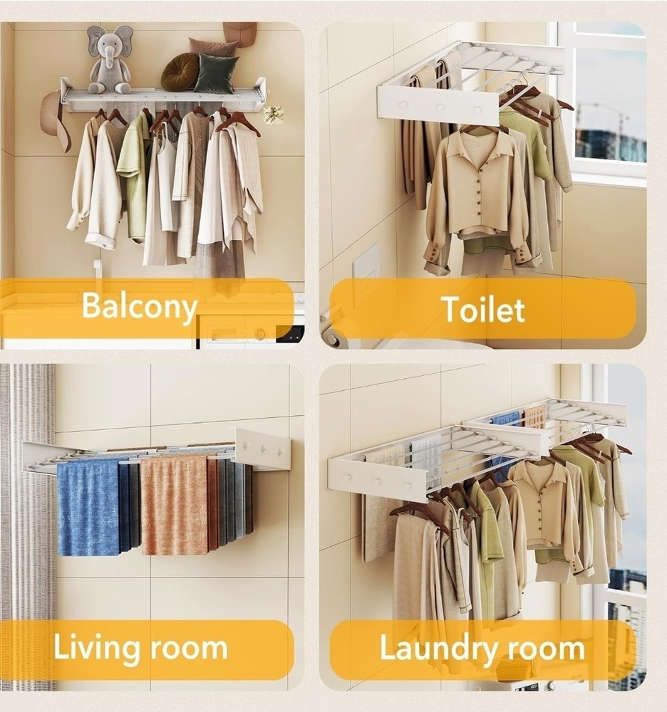 Upgrade Drying Rack Clothing,Clothes Drying Rack Wall Mounted