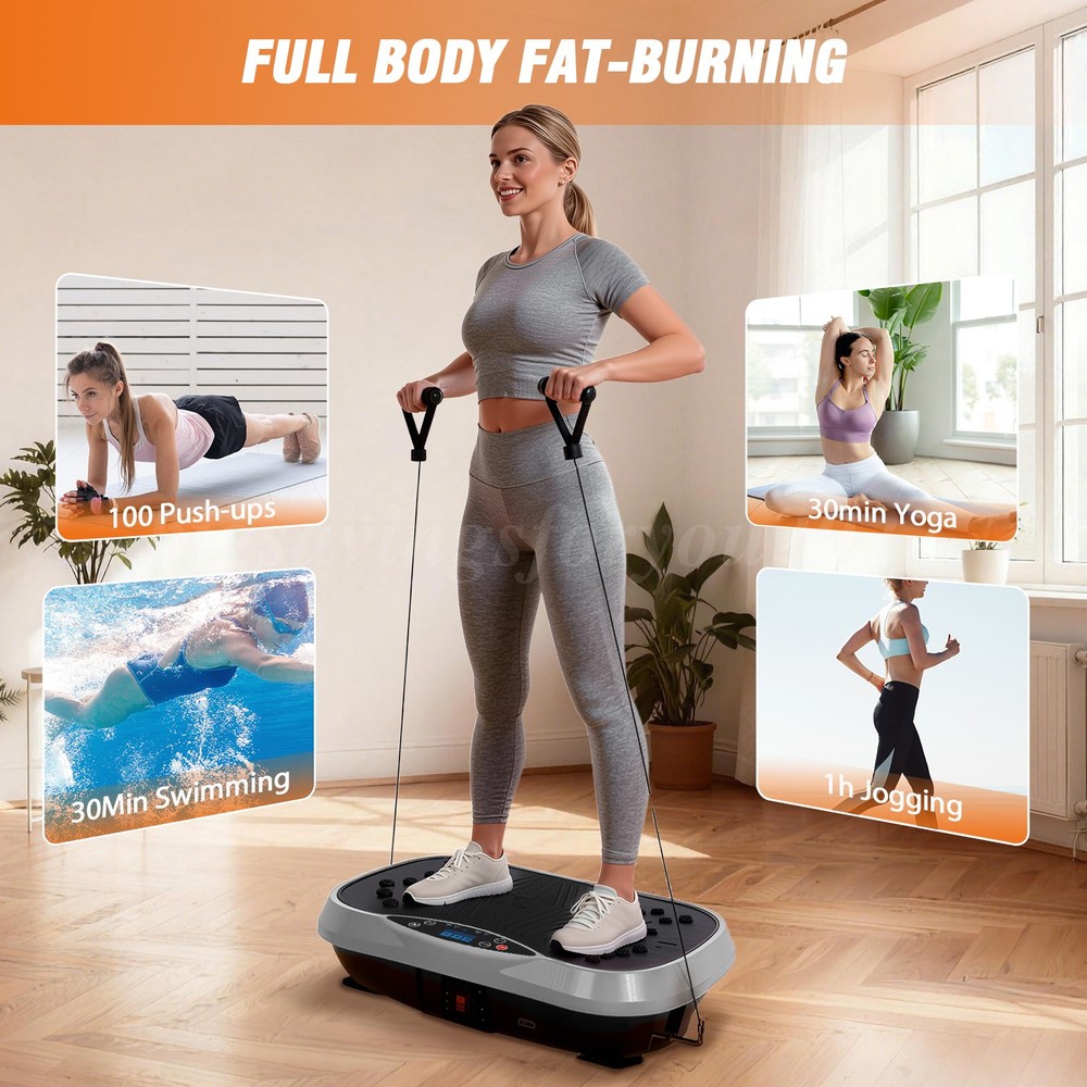 10 AutoMode Vibration Plate Exercise Machine Whole Body Workout Vibrate Platform