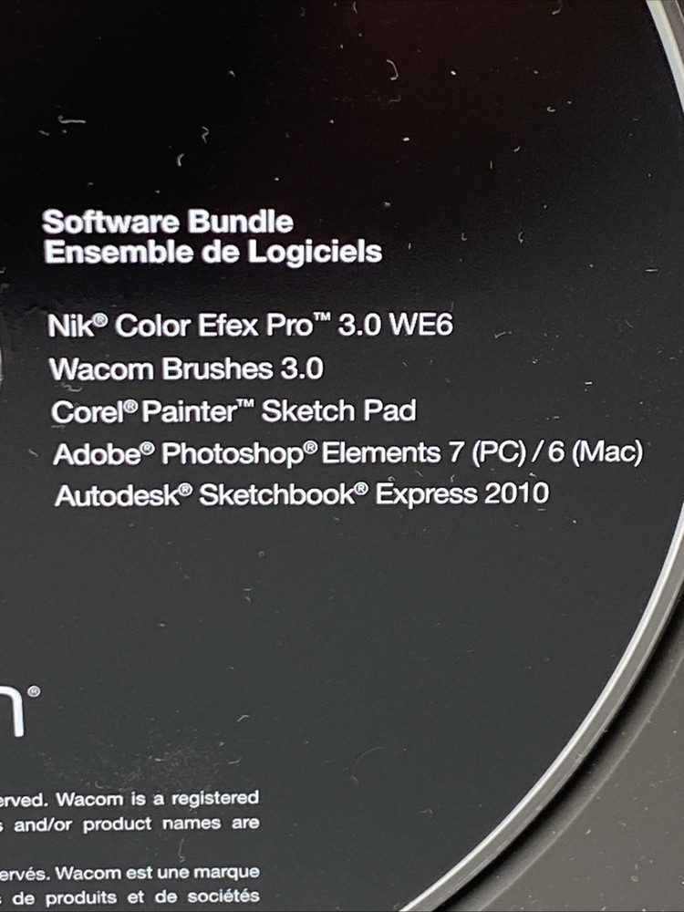 Wacom Intuos 4 Software Bundle Adobe Photoshop Elements 7 Corel Painter + PC Mac