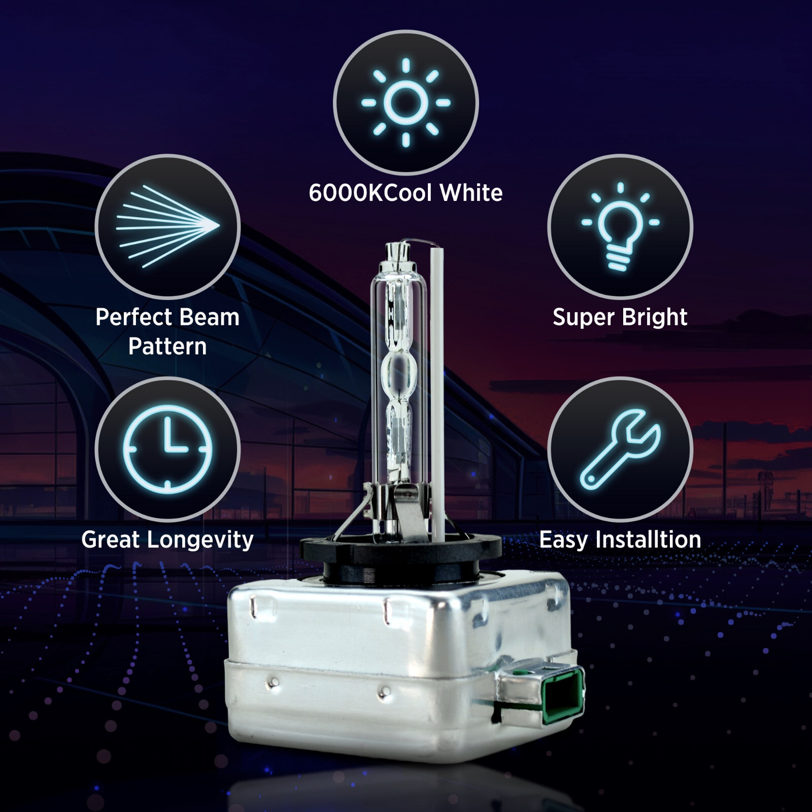 Innovited 2pcs D3S HID Bulbs OEM Headlight Direct Replacement 5000K 6000K 8000K