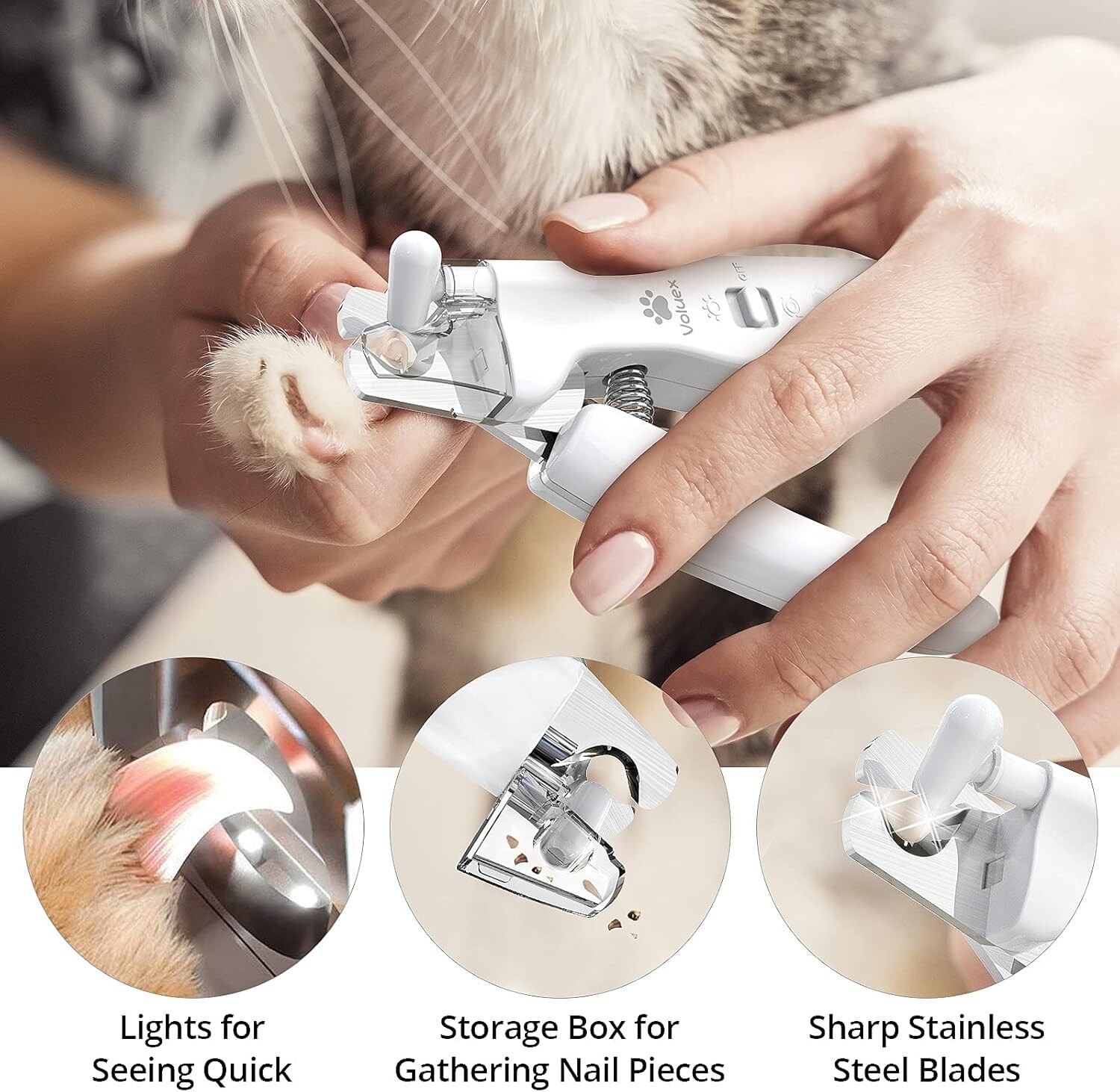 2 in 1 Electric Dog Nail Grinder and Clipper Rechargeable Pet Toenail Clippers