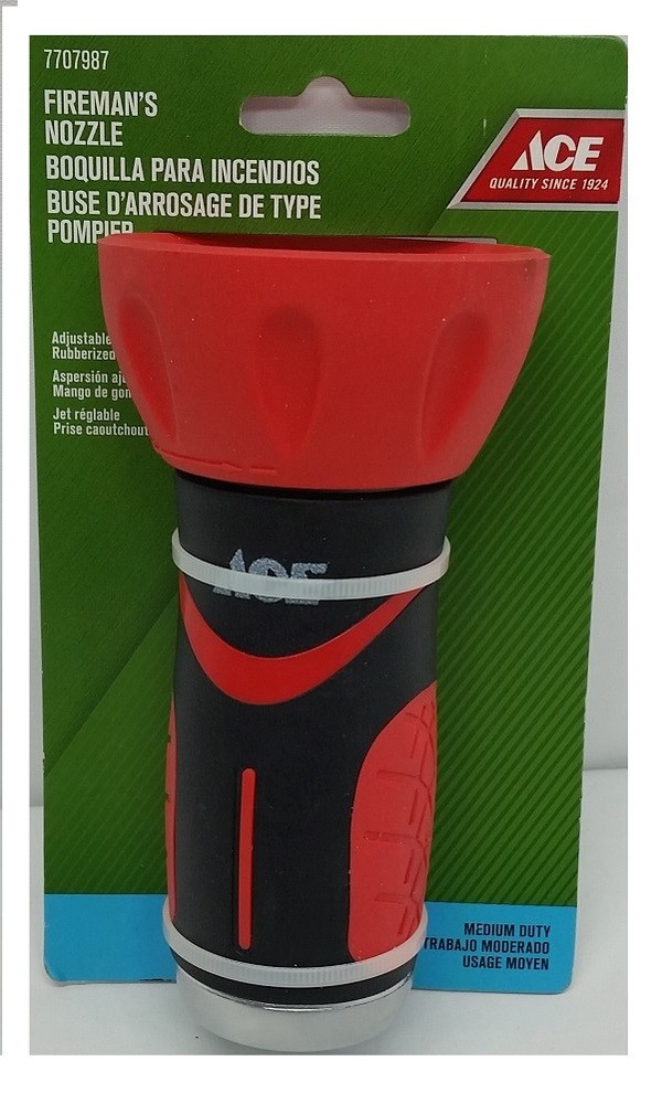 ACE High Pressure Fireman Nozzle Plastic Medium Duty Red
