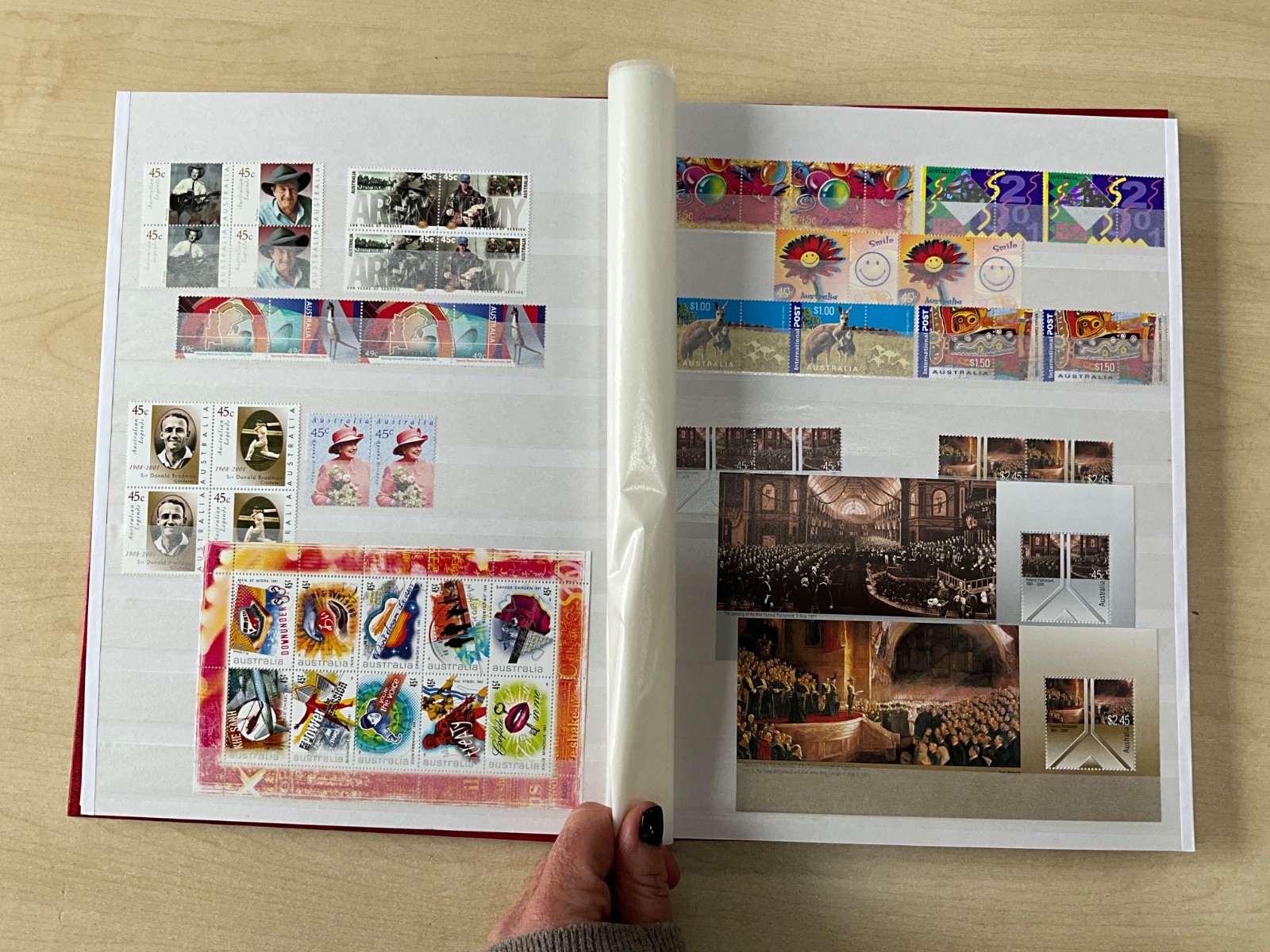 Australia Stamps 2002-2004 MNH Booklets Blocks Sets in 32 sided stock book #SA11