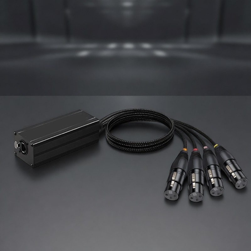 Industrial 4 Channel XLR Auditory Networking Adapter for Stage Lighting