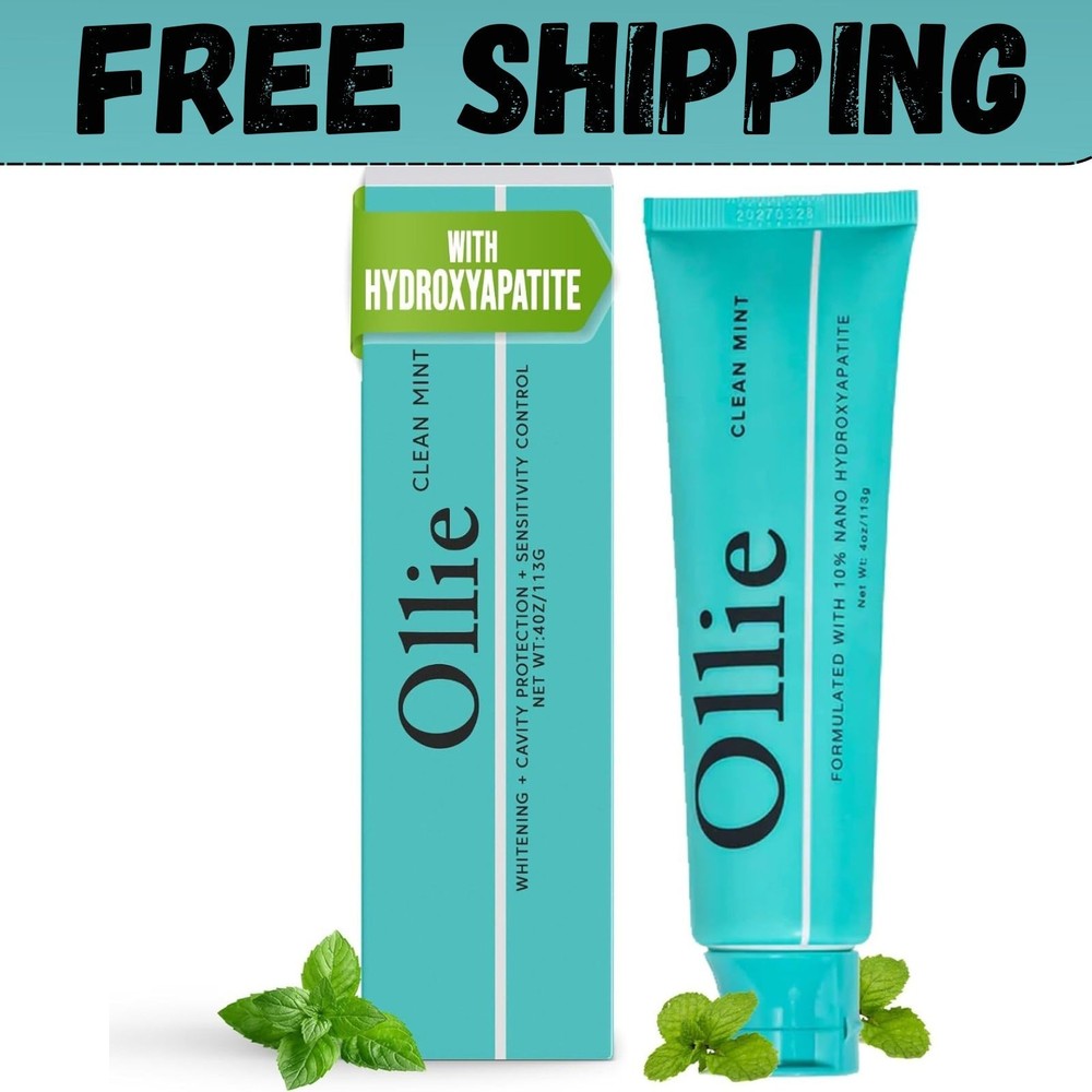 Clean Mint Nano Hydroxyapatite Toothpaste for Teeth Whitening, 10% Hydroxyapa