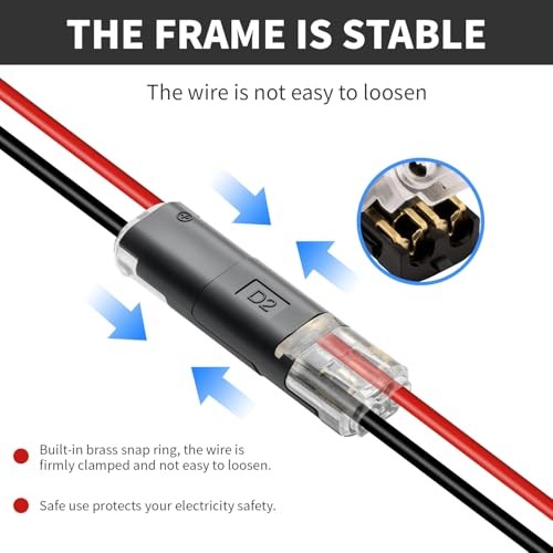 50 Pack Wire Connectors, Low Voltage 2 Pin Quick Splice Wire Connectors,