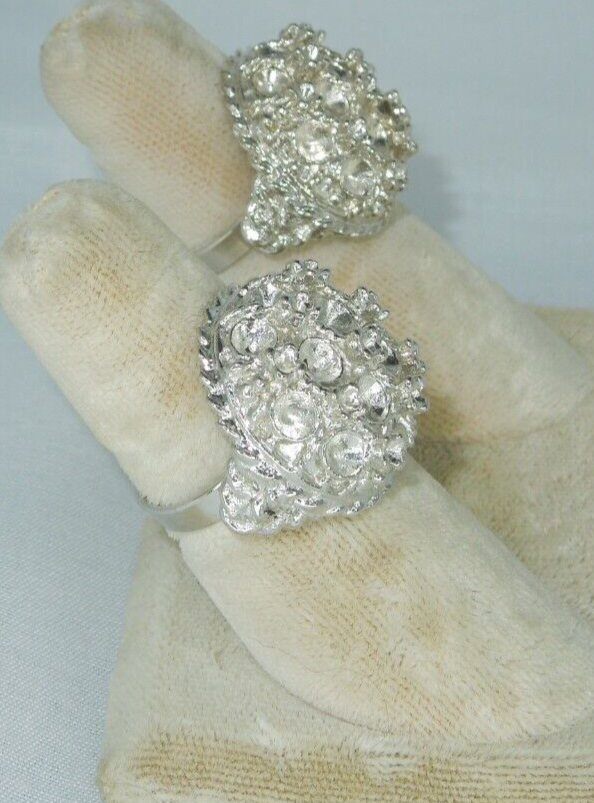 2 Ring Blanks Settings Cabochon Adjustable silver Plated Brass NEW 85V