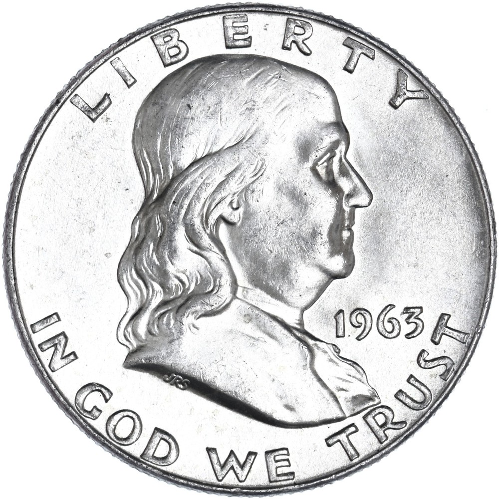 1963 D Franklin Half Dollar About Uncirculated 90% Silver