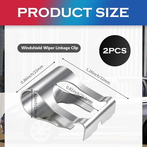 2PCS Windshield Wiper Linkage Clip Stainless Steels,Windshield Wiper Assembly