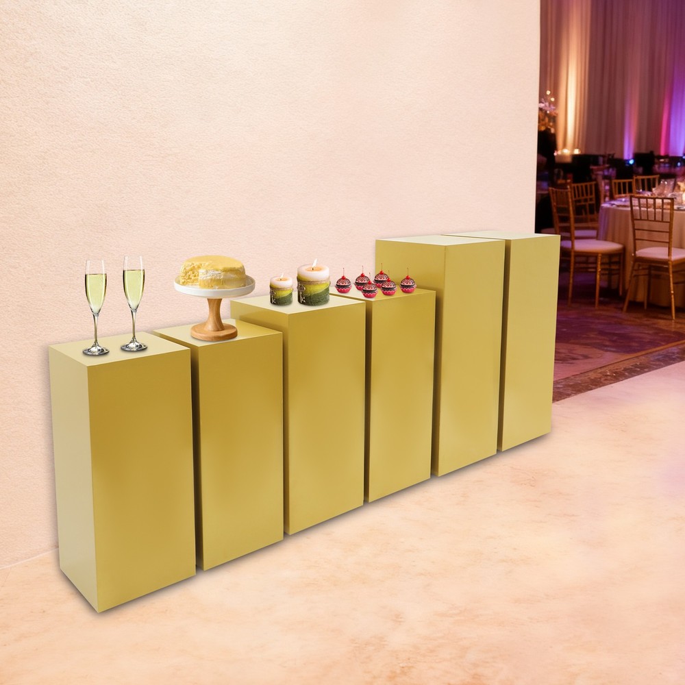 6Pcs Display Pedestal Stands Multi-function Showing Pillars for Birthday Wedding