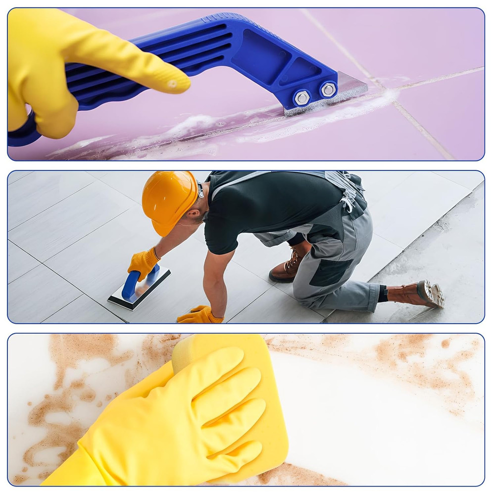 11 Pcs Grout Float Sets Include 9.5 X 4 Inch Molded Rubber Grout Float, 6 Sponge