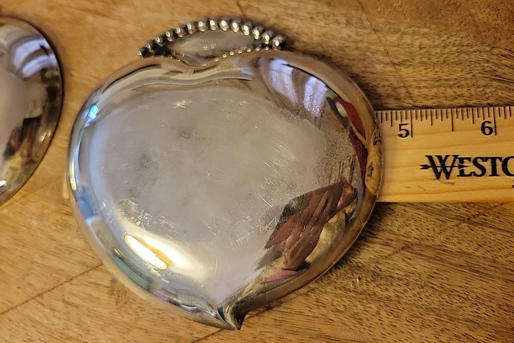 The 3 Crowns Silverplate Water Lily Trinket Engraved Dish Set HIS & HERS