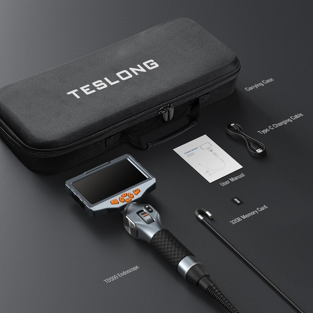 Two-Way Articulating Borescope 5-inch IPS Endoscope Inspection Camera