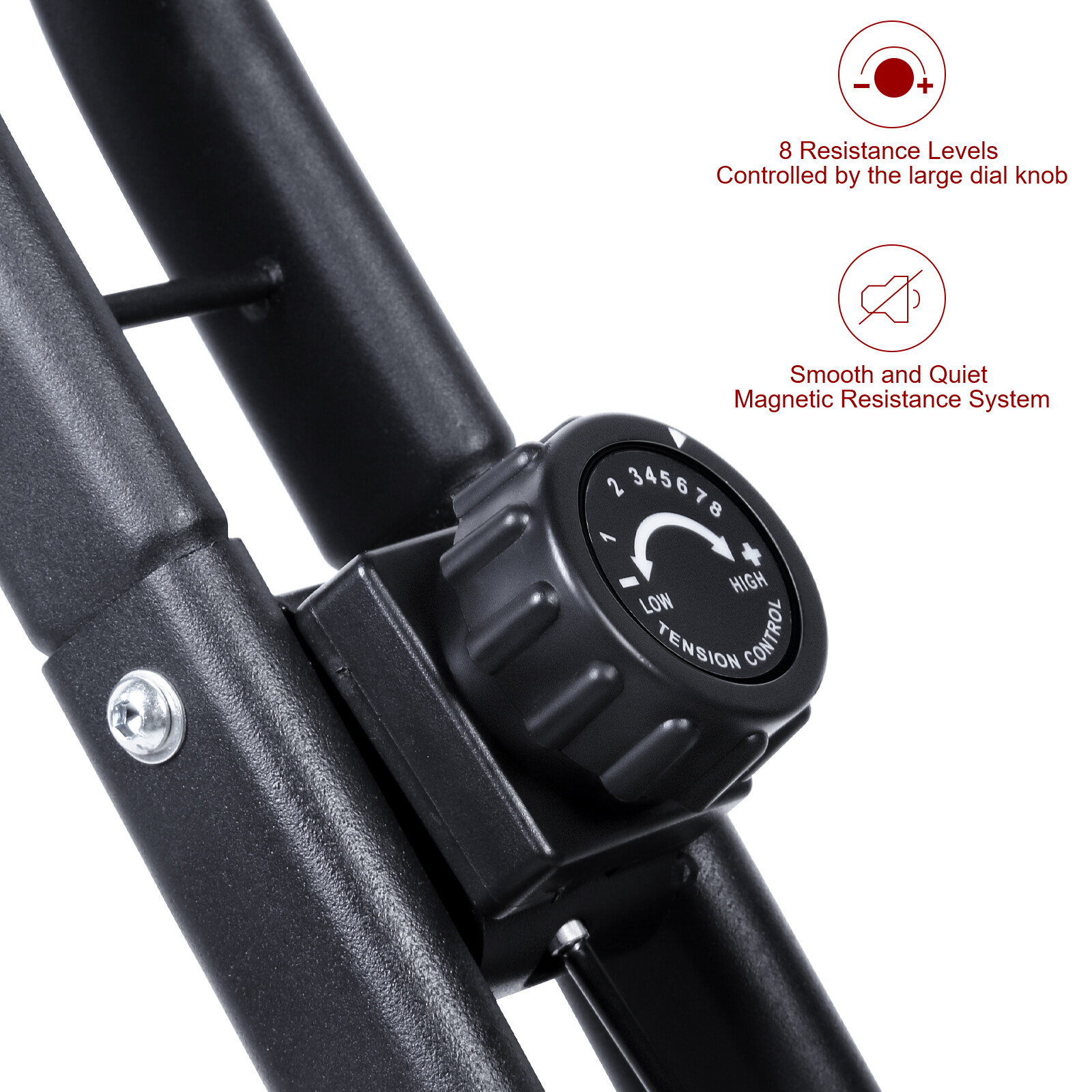 Folding Stationary Cycle Upright Indoor Cycling Exercise Bike with LCD Monitor