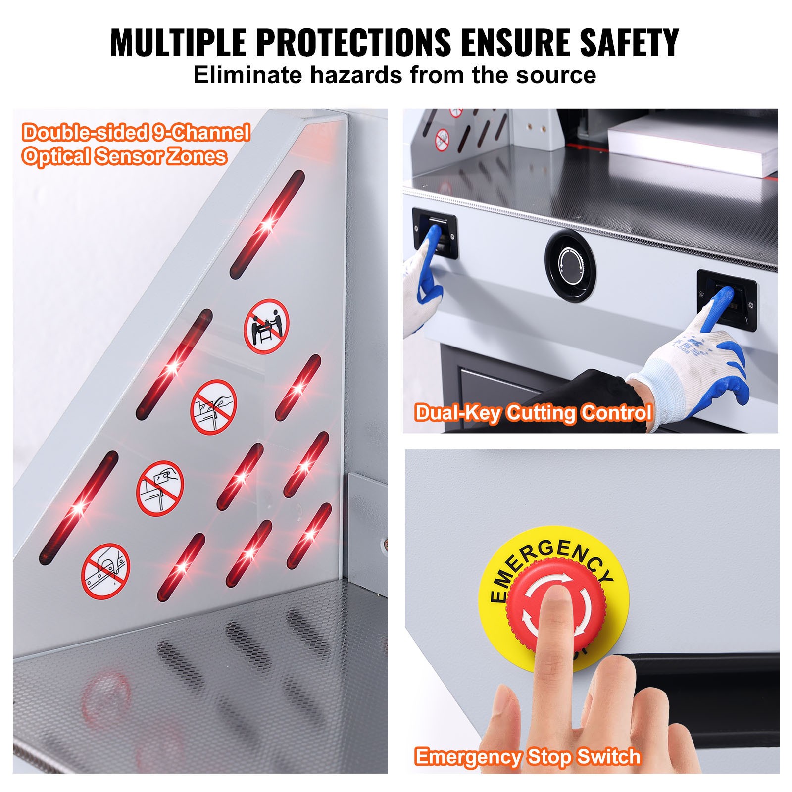 Electric Paper Cutter 19" Cutting Width 3.14" Thickness 7" Touchscreen