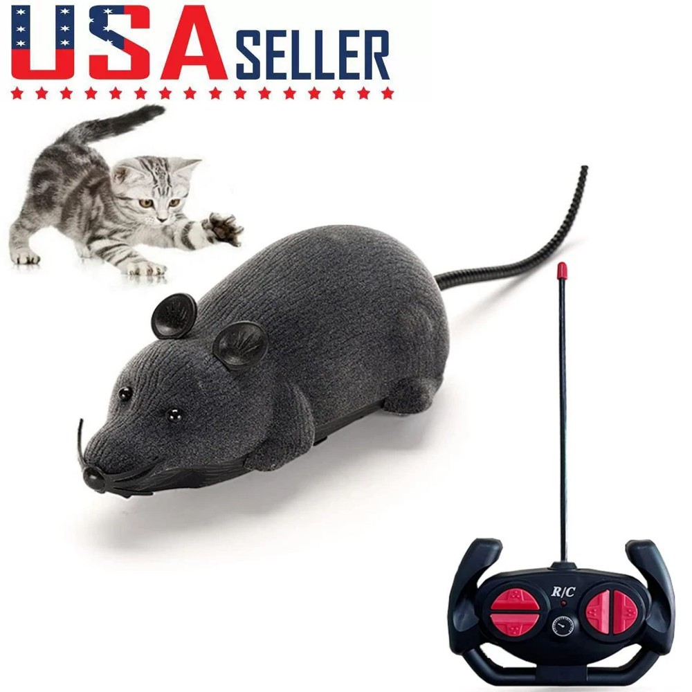 Wireless Remote Control RC Rat Electronic Mouse for Cat Dog Pet Toy Novelty US