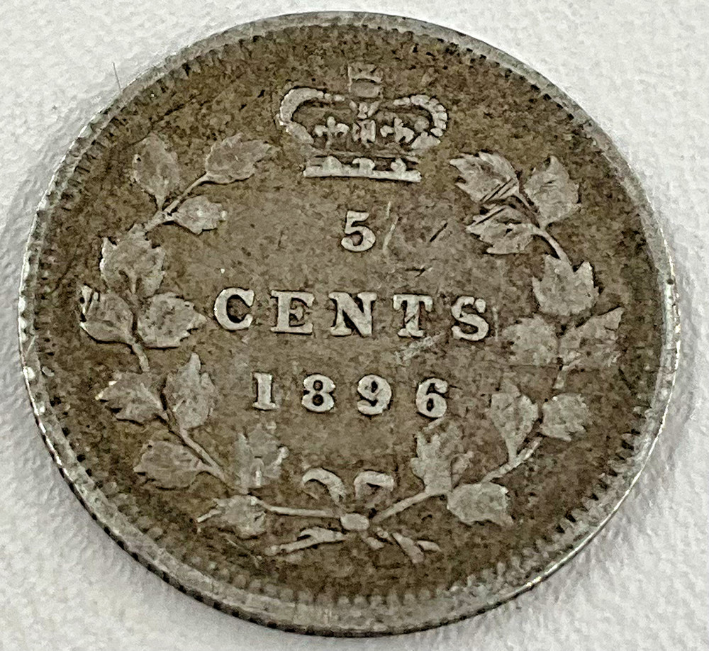 1896 Canada 5 Cent Silver